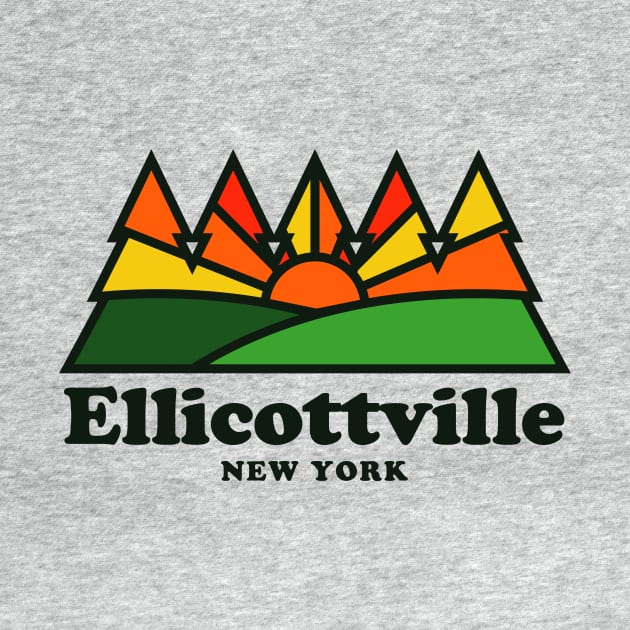 Ellicottville NY New York Retro Vintage Mountains by PodDesignShop